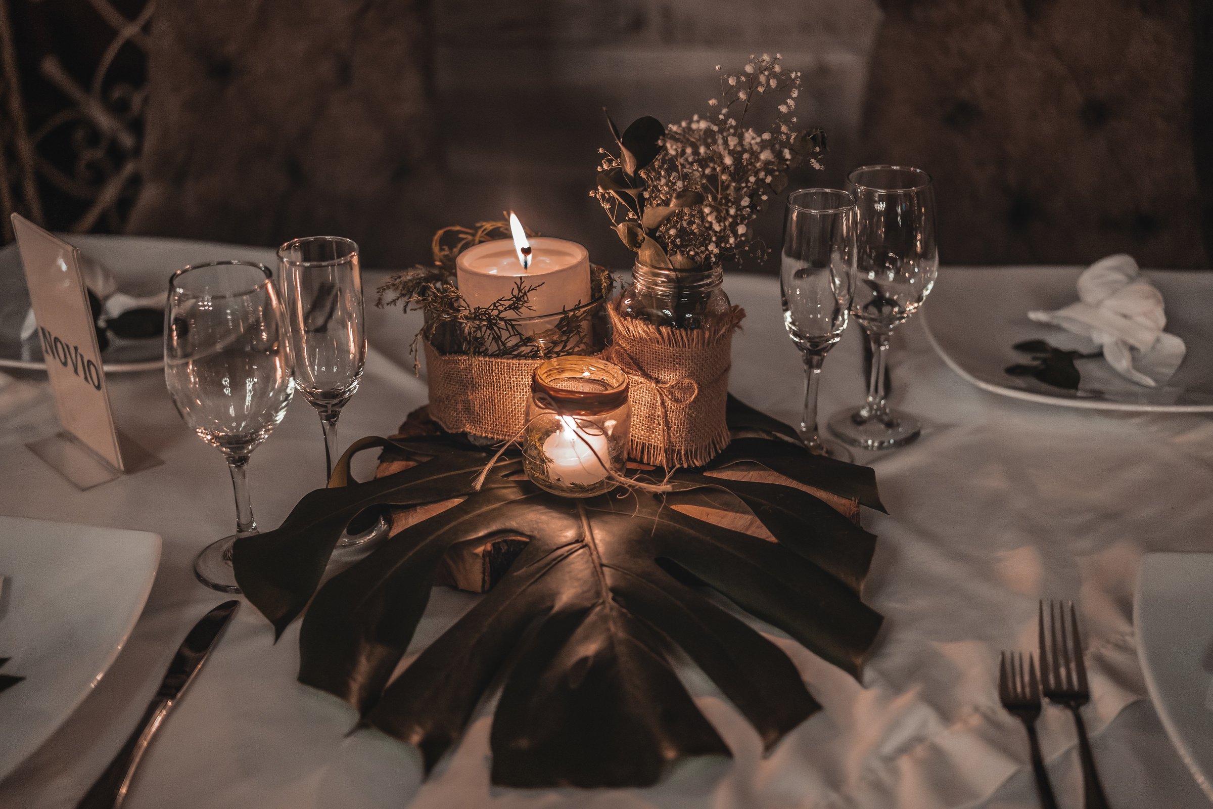 Banquet Table with Candles